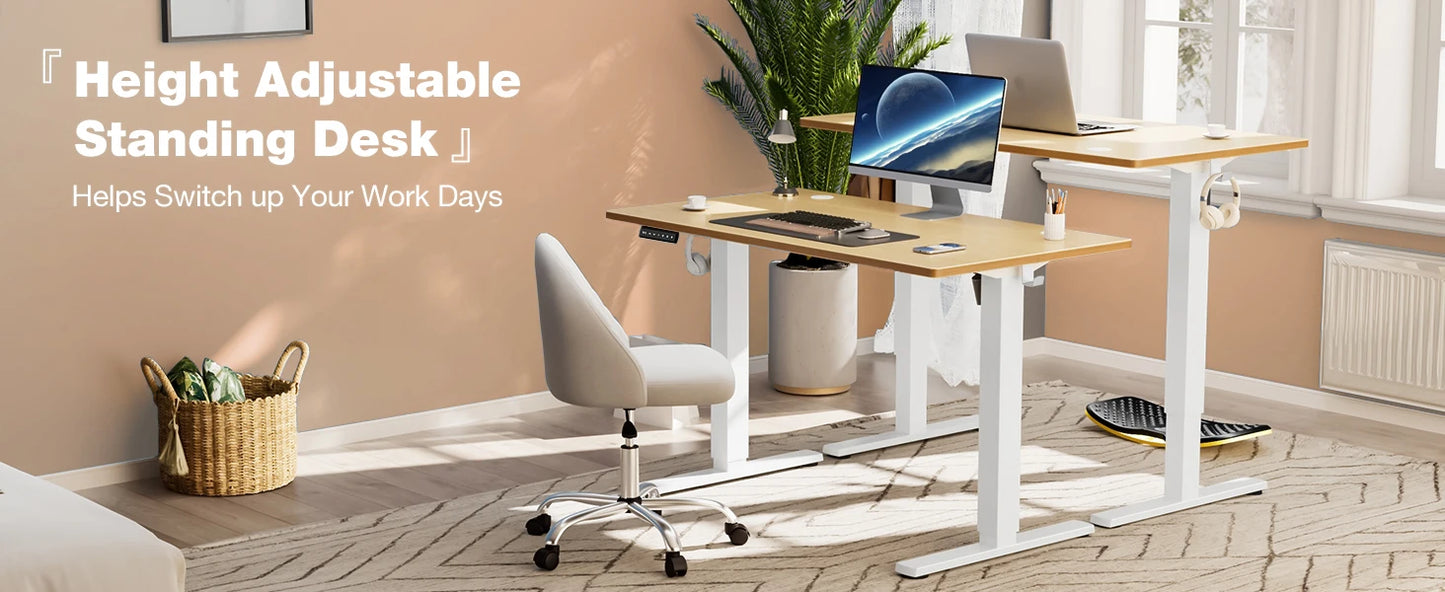 Electric Standing Desk Height Adjustable 40x24 Inch Stand Up Sit Stand Computer Desk Workstation Ergonomic Work Table